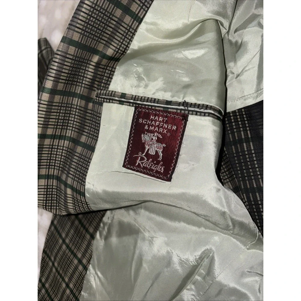 VTG Hart Schaffner Marx Jack Nicklaus Plaid Blazer Men 44R Sport Coat Union Made